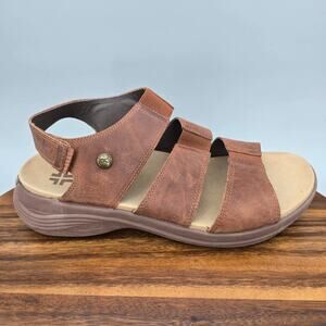 Kuru Coda Muse Sandals Womens 10 M Brown Leather Strappy Adjustable Comfort